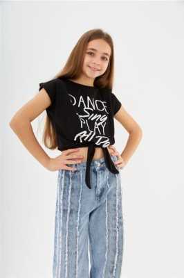 Hilal Akıncı Kids Kız Çocuk Dance Yazılı Bağlamalı Parçalı Mavi Kot Pantolon 2'li Takım HA0162-3 Hilal Akıncı Kids Kız Çocuk Dance Yazılı Bağlamalı Parçalı Mavi Kot Pantolon 2'li Takım HA0162-3