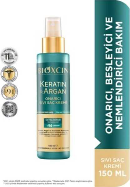 Bioxcin Keratin & Argan Fixer Liquid Hair Care Cream 150 ml Washed And Damaged Hair 8680512631620