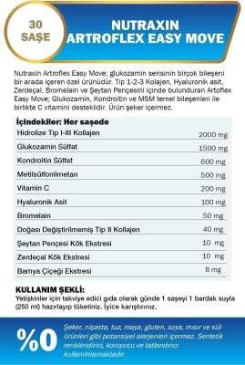 Nutraxin Artroflex Easy Move Vitamin Ve Mineralller Içeren Ananas Aromalı Takviye Edici Gıda 30 Saşe 8680512632153