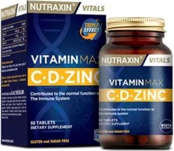 Nutraxin Vitamin Max C-d-chain Multivitamin And Multimineral Drink Supplement Food 60 Tablets 8680512629849