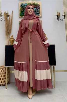TRENDTESETTÜR KADIN PEMBE (GÜLKURUSU) PİLİSE DETAYLI VOLANLI ABAYA T 4547 23YFRCTR4547 TRENDTESETTÜR KADIN PEMBE (GÜLKURUSU) PİLİSE DETAYLI VOLANLI ABAYA T 4547 23YFRCTR4547