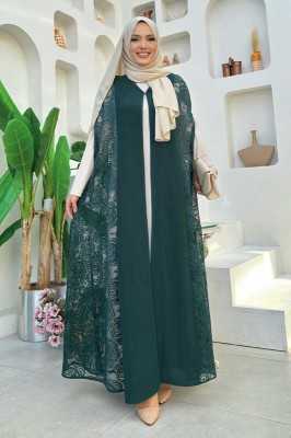 Bym Fashion Dantel Abaya 7884 Siyah