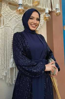 Bym Fashion Pulpayet İşlemeli Abaya ve Elbise Takım 8483 Zümrüt Bym Fashion Pulpayet İşlemeli Abaya ve Elbise Takım 8483 Zümrüt