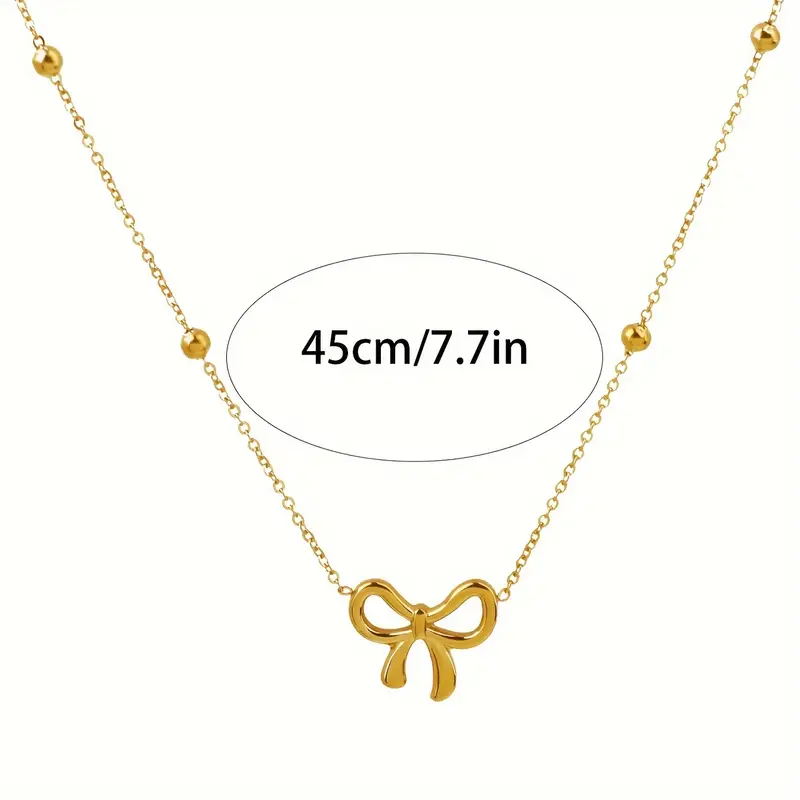 1pc elegant vintage style alloy bowknot pendant necklace fashionable chain for womens casual wear versatile jewelry accessory gift for daily use suitable for pendant necklace retro style details 0
